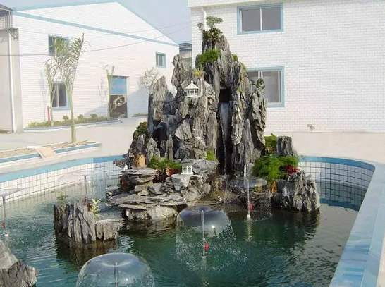 公司工廠小型水池噴泉假山