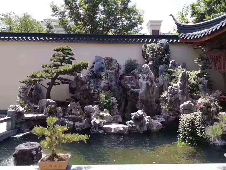 庭院太湖石水池假山制作