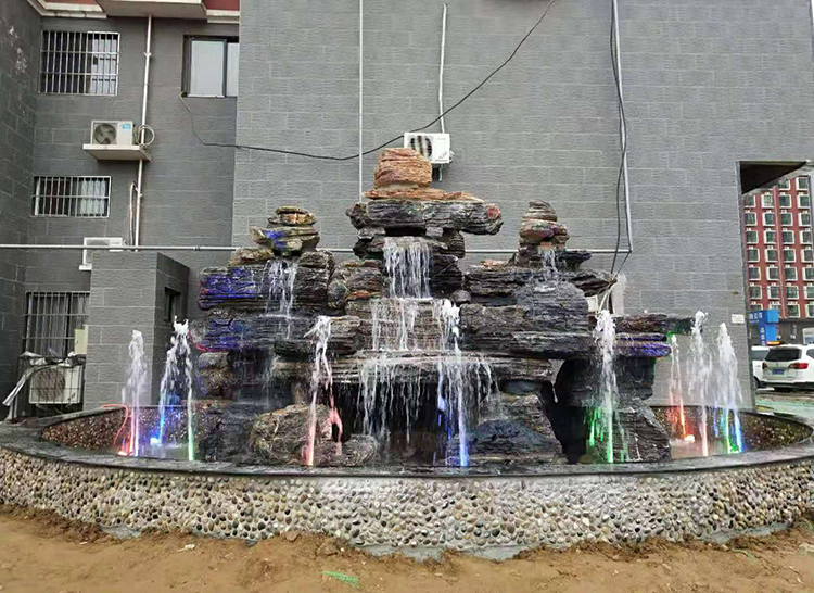 庭院噴泉瀑布千層石假山制作